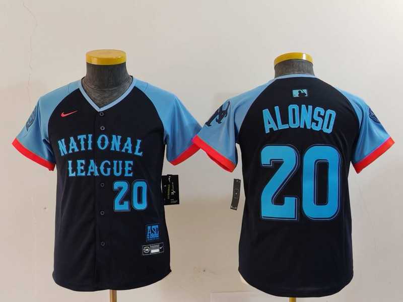Youth New York Mets #20 Pete Alonso Number Navy 2024 All Star Limited Stitched Jersey->2024 mlb all-star->MLB Jersey